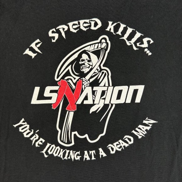 Canvas Other - LS Nation Shirt Men's Extra Large GM Chevy Racing Cars Grim Reaper Short Sleeve